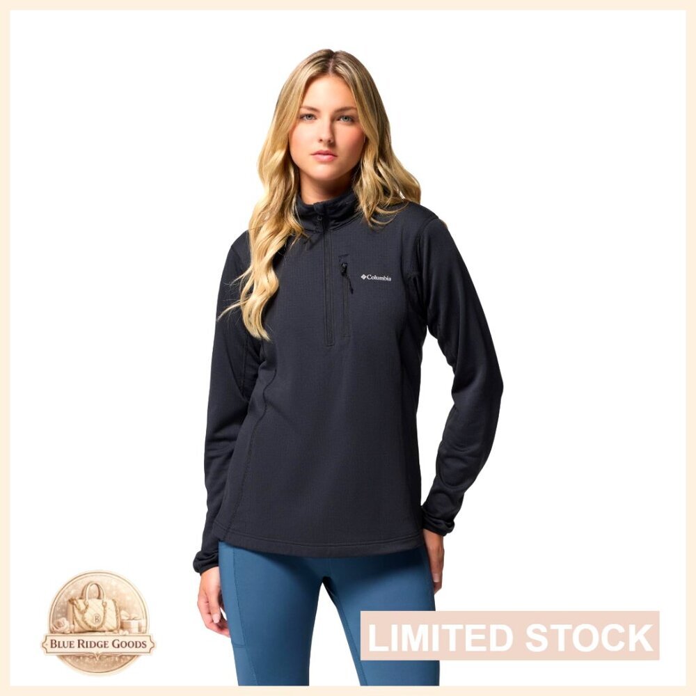 Active Fit Fleece Half Zip Pullover Performance Layer Grid Back Classic